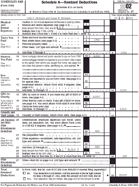 Schedule A (Form 1040)