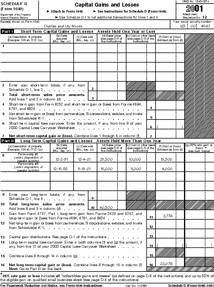 Schedule D (Form 1040), page 1 